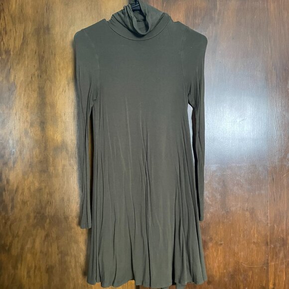 Lulus Sway Girl Sway Swing Turtleneck Mini Dress Long Sleeve Jersey - Picture 1 of 3